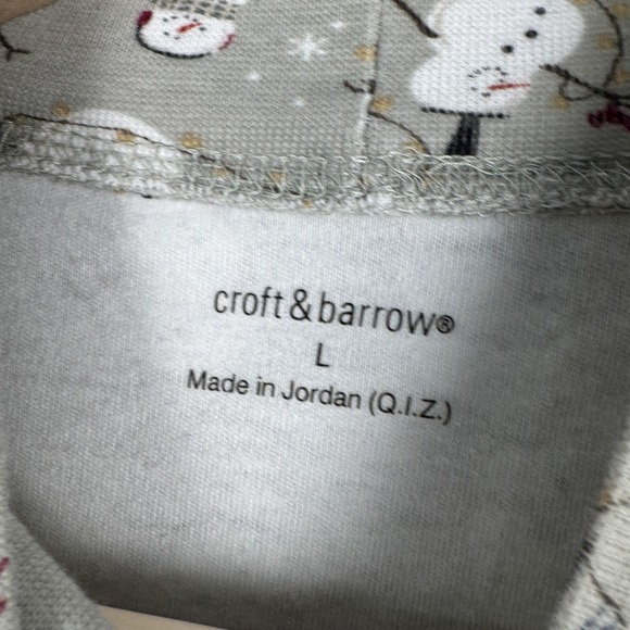 Croft & Barrow Shirt Womens L Green Mock Turtleneck Snowman Holiday Christmas - Picture 4 of 9
